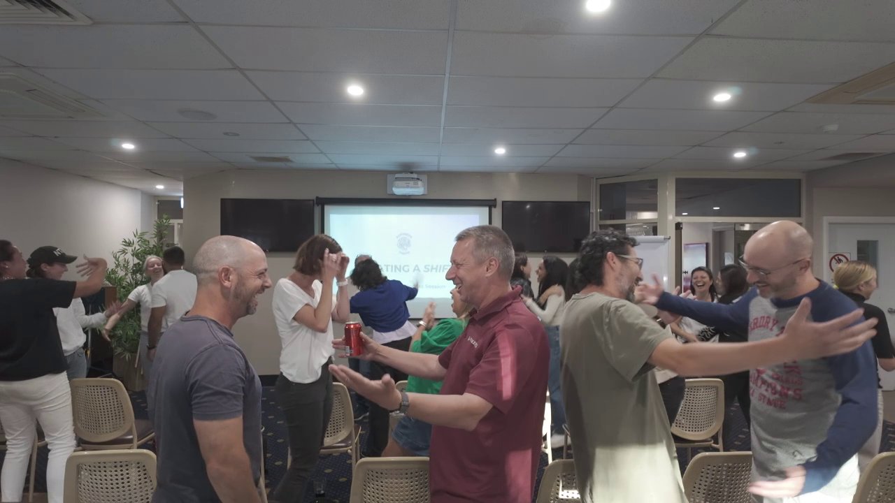 Parents celebrating together at the workshop